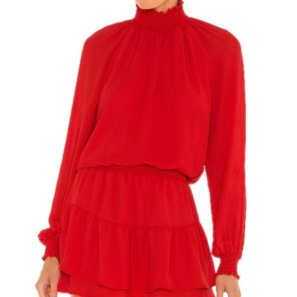 krisa Turtleneck Ruffle Skirt Dress